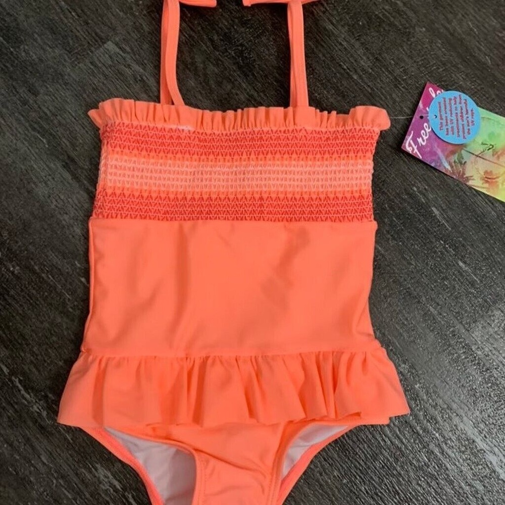 Freestyle Revolution Baby Girl Swimsuit Coral‎ NWT Size 18 Month Ruffle